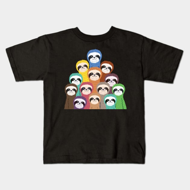 Sloths Kids T-Shirt by bovaart